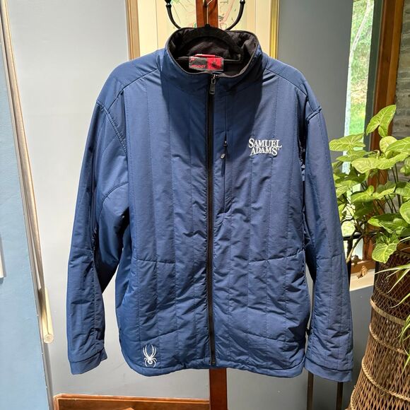 Vintage Spyder X Samuel Adams Blue Full Zip Insulated Ski Jacket XL - Picture 2 of 12